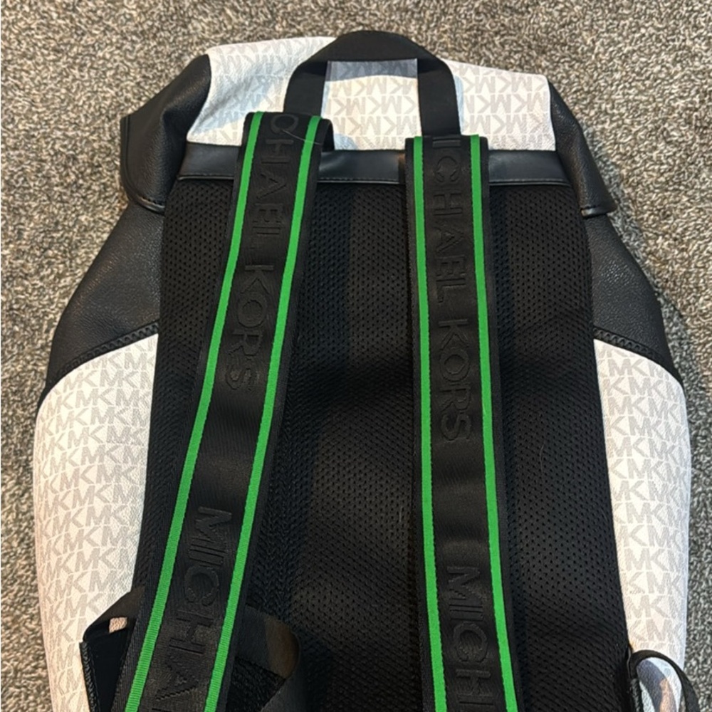 Michael Kors Coopers Black and Green Men's Backpack - Picture 2 of 5